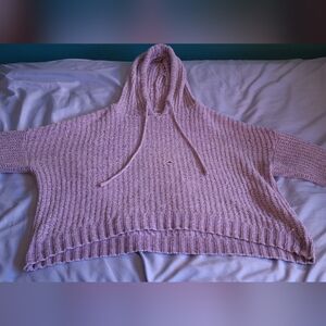 SO Cozy Lilac Knit Cropped Hoodie